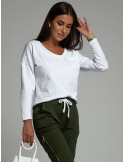 Damen-Set aus Cargohose und einer weiß-khakifarbenen Bluse FK607 – Online-Shop – Boutique